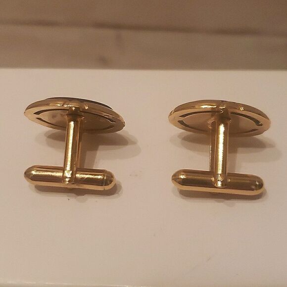 Vintage tiger's eye gemstone cufflinks - Picture 3 of 4